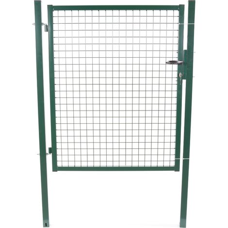 Portillon grillagé vert H. 1,20 x L. 1,00 m – Serrure incluse – Maille 50 x 50 mm – Poteaux à sceller 60 mm – Filiac