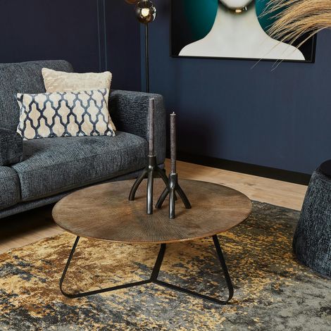 Table basse ronde rainurée sur trépied Ø60 cm KANO (1/5)