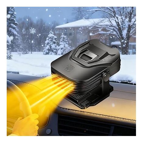 Calefactor para coche de 200 W y 12 V, descongelador eléctrico con rotación de 360°, modo dual, descongelación eléctrica, descongelación, vapor frío y caliente.