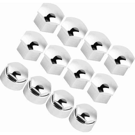 20pcs Écrous de Roue Auto 17mm Bouchon de Protection Antivol Cache Vis Argenté (1/5)