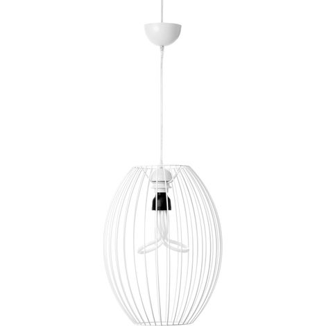 Lampada a sospensione Olivia in acciaio a fili bianco (1/2)