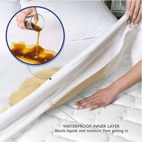 Odipie – Wasserdichter Matratzenschoner 160 x 200 cm – Milben- und schimmelabweisend – Weiche Baumwolle mit Polyurethanfilm – Maschinenwaschbar (1/5)