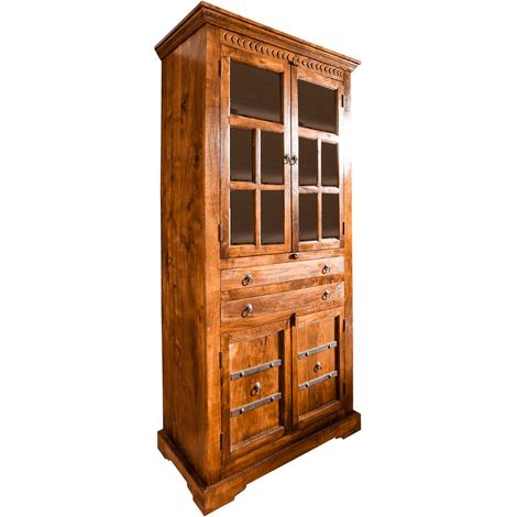 vetrina in legno di Acacia 95x50x195 miele dorato laccato OXFORD 0452
