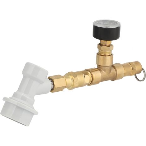Régulateur de pression avec manomètre et raccord, accessoires pour matériel de brassage, 0-30 PSI, raccord blanc (1/5)