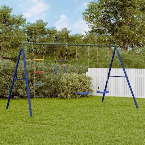 Balançoire enfant : Ensemble de balançoire d'extérieur avec balançoire et trapèze jeu extérieur enfant, aire de jeu jardin, balançoire enfant , pour jardin, usage domestique , enfant 3-8 ans (1/5)