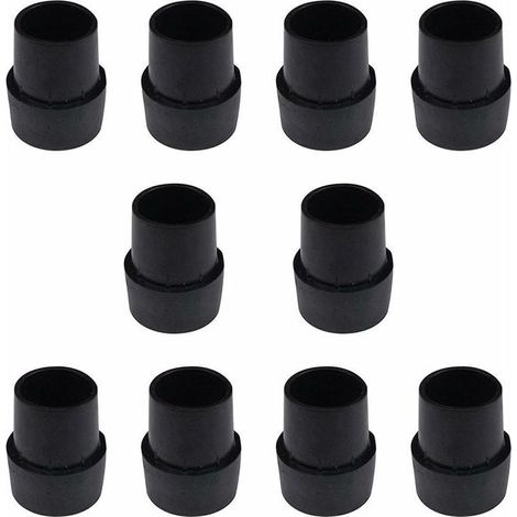 Lot de 10 embouts de pied de trampoline en caoutchouc antidérapant facile à installer - Accessoires de trampoline solides en latex pour pieds ronds de 2,5 cm - Noir (1/4)