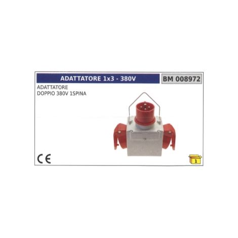 Adattatore 1x3 doppio 380V  1 spina  codice 008972