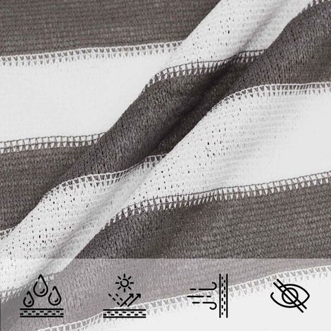 Voile d'ombrage gris clair et blanc 2 x 4,5 m en PEHD – Anti-UV pour jardin, terrasse et extérieur, espace ombragé (1/5)