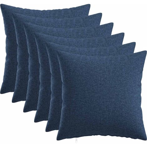 vidaXL Cushion with Pillow HEERLEN 6 pcs Blue Fabric (1/5)