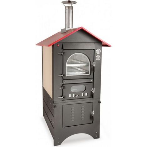 Forno a legna a fuoco indiretto Clementi Master tetto rosso - 45x80 (1/4)