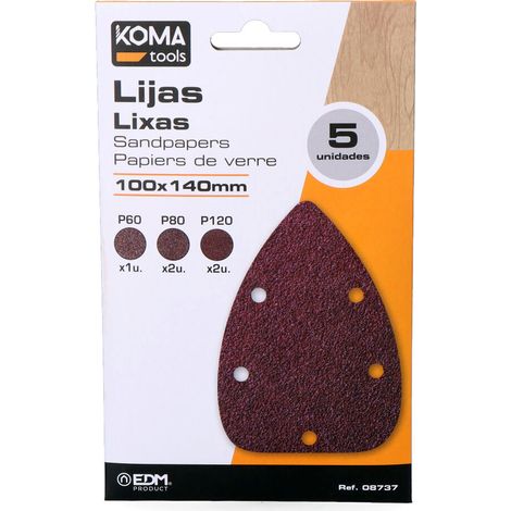 Set 5 Lijas para Lijadora Tipo Mouse 08707 KomaTools (1/5)