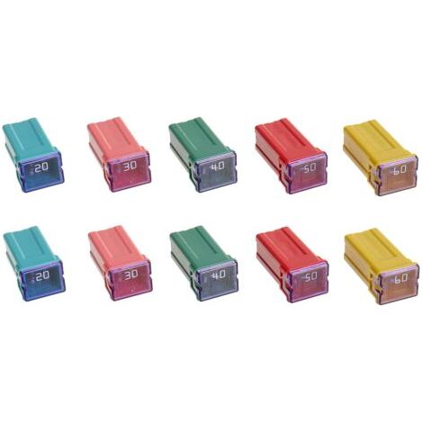 Fusible Assortiment 20A 30A 40A 50A 60A Kit de Fusibles en Forme de Boîte à Profil Haut pour Camions & Voitures (Lot de 10, 2 pour chaque Ampérage) (1/5)