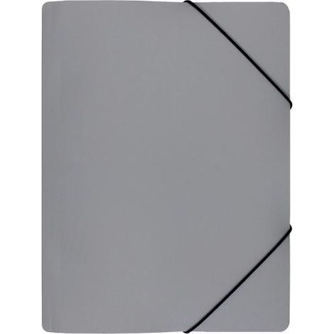 Carpeta ancha gris con banda elástica