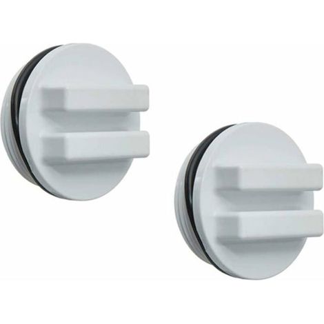 Tappi di scarico per piscina - Confezione da 2 - Filettati - Resistenti al gelo - Adatti per piscine e spa - Resistenti alla corrosione (1/4)