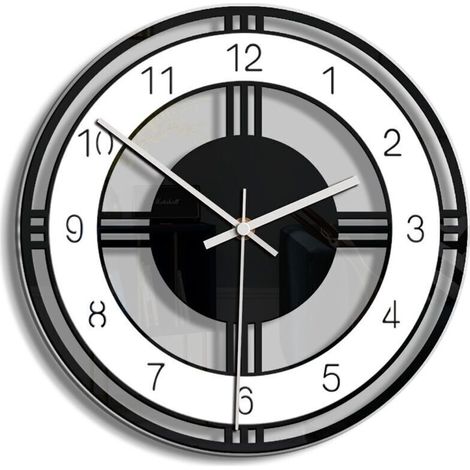 Horloge Murale Style Nordique Silencieuse en Acrylique Transparent - Design Épuré et Contemporain pour la Décoration d'Intérieur - Fonctionne sur Pile