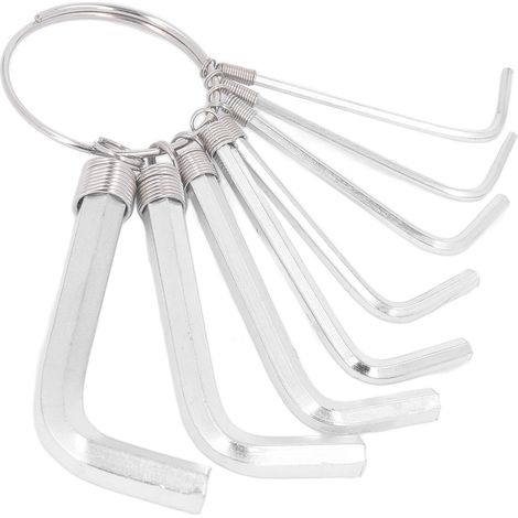 Jeu de 8 clés Allen métriques 1,5 2 2,5 3 3,5 4 5 6 mm acier chromé outil à main bricolage (1/5)