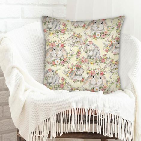 Housse de coussin carréeà fermeture éclair invisible pour naissance de bébé