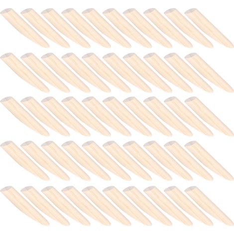 50 bouchons en pin massif pour trous de vis, chevilles en bois pour assemblage, accessoires menuiserie 9.5mm