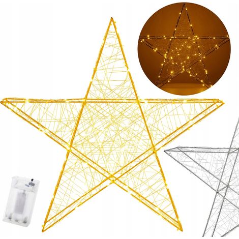 GRANDE STELLA LED NATALIZIA 60 CM DECORATIVA 100LED A BATTERIA FESTE