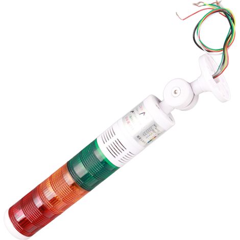 3-stufige LED-Ampel, Rot, Gelb, Grün, IP54, faltbare Industrie-Warnleuchte mit Summer, 24 V DC (1/5)