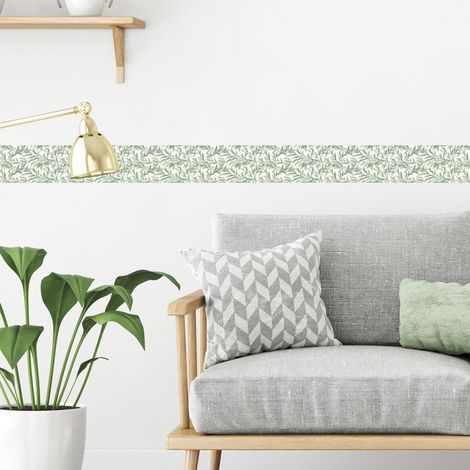 Frise décorative adhésive fleurie 10 cm X 300 cm – Autocollant repositionnable – Décoration murale moderne – Fabrication française – Plage (1/5)