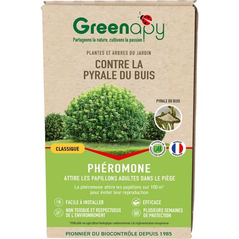Phéromone pyrale du buis – 2 capsules pour piège – Lutte biologique ciblée – Efficace de mars à novembre – Biotop