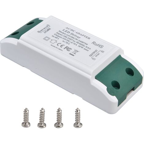 LED-Treiber 24 V DC 0,75 A 18 W, leiser Betrieb, Konstantstrom-Transformator (24 V) für LED-Streifen (AC 100–240 V) (1/5)