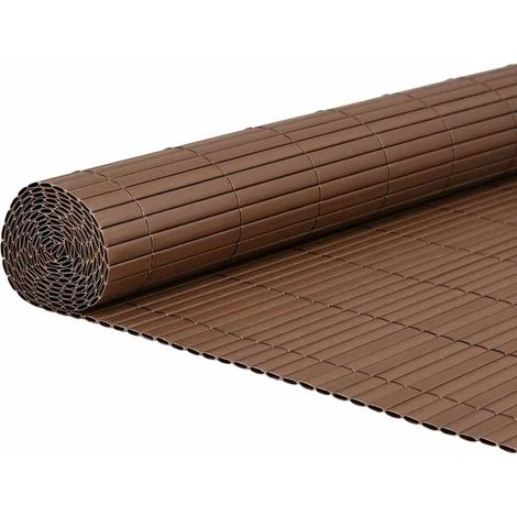 vidaXL Recinzione da Giardino Bifacciale Marrone 1,8x3 m in PVC