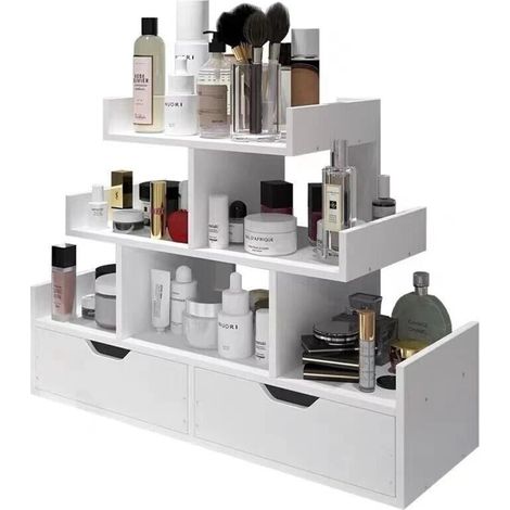 TrAdE Shop Traesio - Contenitore Box Espositore Per Trucco Organizer Porta Cosmetici Make Up Rossetto Cassetti - (1/3)