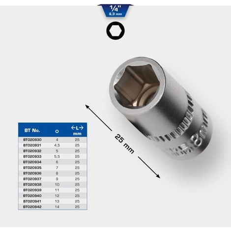 Brilliant Tools Douille 6 pans 1/4", 10 mm (1/5)
