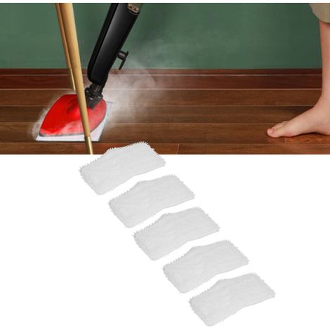 Lot de 5 têtes de balai microfibre de rechange Shark SK140 /SK115 /SK410 /SK435 /SK460 /SS460WM (blanches) (1/5)
