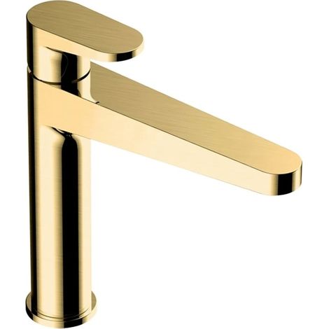 RAK Ischia Brushed Gold Mid Height Basin Mixer Tap - RAKISH3016G (1/2)
