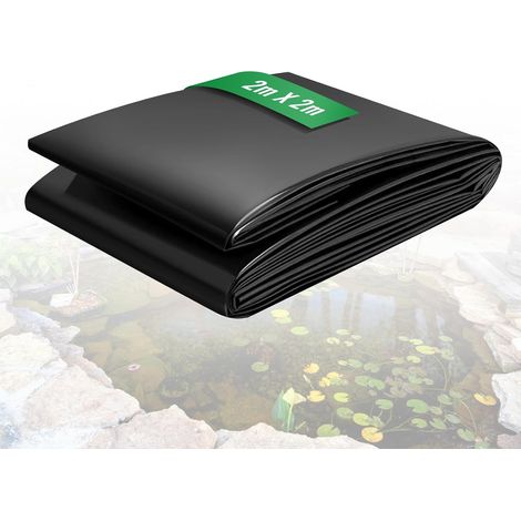 Bâche pour Étang en HDPE, Noire Bâche de Bassin 2M X 2M, Bache Bassin Exterieur Bâche pour Bassin à Poisson Cascade de Jardin, Fontaines, Jardins d'eau Cascades (1/5)