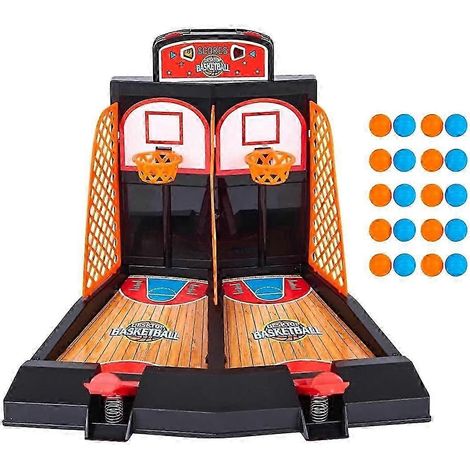 Jeu de mini-basketball de bureau à deux joueurs, jeu de tir et de tir pour enfants, idéal pour se détendre et s'amuser, avec 20 ballons de basket QAQ (1/5)