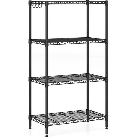 Unità di stoccaggio in metallo 59 x 34 x 108 cm con ripiani regolabili salva-spazio stile utility in metallo nero 200019527