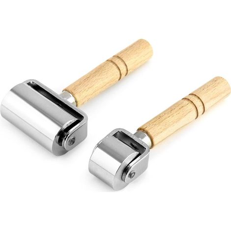 Ensemble de 2 rouleaux de presse à chaud pour colle à cuir, rouleau de presse en acier inoxydable, pour le traitement du cuir à faire soi-même, pressage des bords de colle à cuir. (1/5)