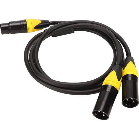Câble séparateur XLR femelle vers double mâle 3 broches, sans bruit et à faible perte, pour microphone, enceinte et table de mixage, longueur 1 mètre (1/5)