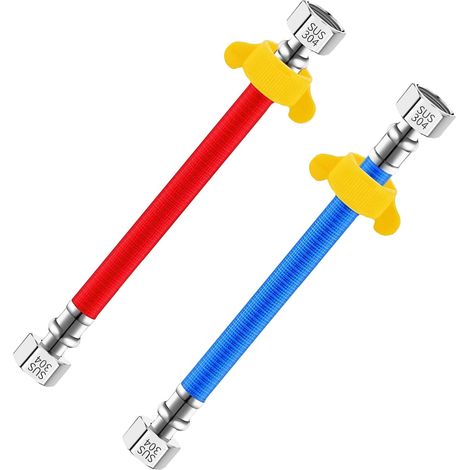 2 Pièces Tuyaux D'entrée Flexibles en Acier Inoxydable 304, G1/2" Connecteurs de tuyau pour Chauffe-Eau Eau Chaude et Froide, 20CM (1/5)