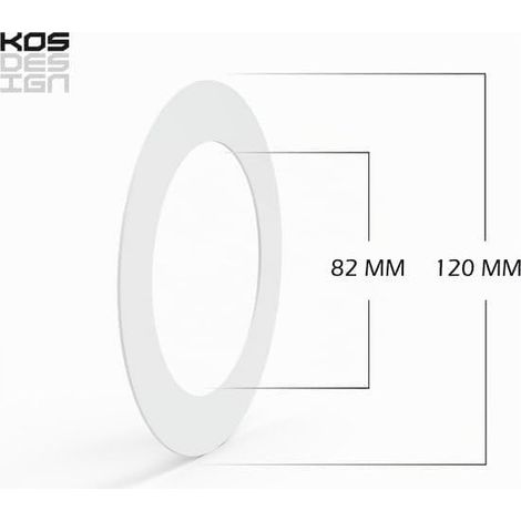 Anneaux de Correction pour Spots Encastrés – de Goof Rings en Plastique ABS – 120x82 mm – Blanc – Anneaux de Finition pour Plafond (Blanc, 120x82) (1/3)