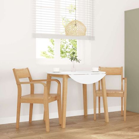 vidaXL Dining Chairs 2 pcs Natural Solid Wood Rubber