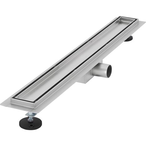 LuxeBath Duschrinne 70cm 2in1, befliesbar, extra flach, Edelstahl, Silber, Doppelseitige Bodenablauf, Komplettset Bodenbefestigung, Duschablauf, Siphon mit Geruchsstop, Haarsieb, Ablaufrinne Dusche