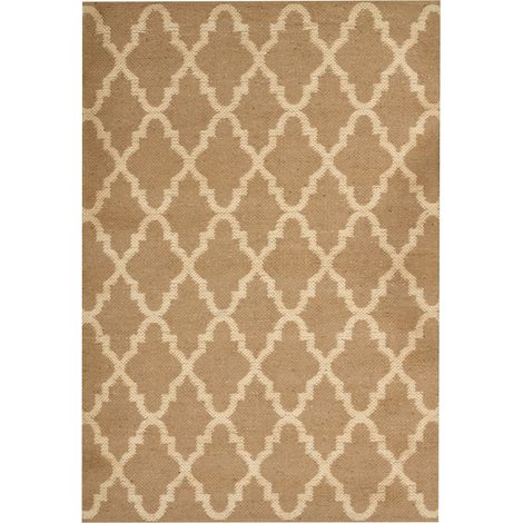 Tappeto in iuta intrecciata naturale con motivo geometrico beige 160 x 230 cm Mermer