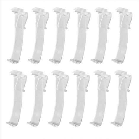 Clips de cantonnière de 2,5 pouces pour stores vénitiens, en plastique transparent (12 pièces) (1/5)