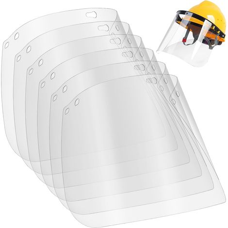 Pack of 6 Replacement Face Shield Visor PET Face Shield, 19.8 x 39 cm Clear Protective Face Visor for LED Filtering, Crafts, Cosplay and Costumes, Welding (1/5)