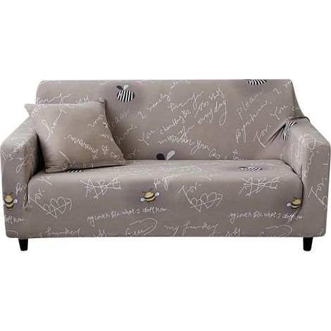 Housse de canapé 2 places avec motif lettré, protection confortable et décorative (1/5)