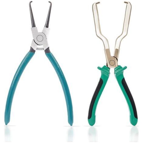 Electrical Disconnect Pliers - 2 Pack 9 Inch Fuel Line Wrench, Fuel Line Pliers and Fuel Filter Fork Pliers (1/4)