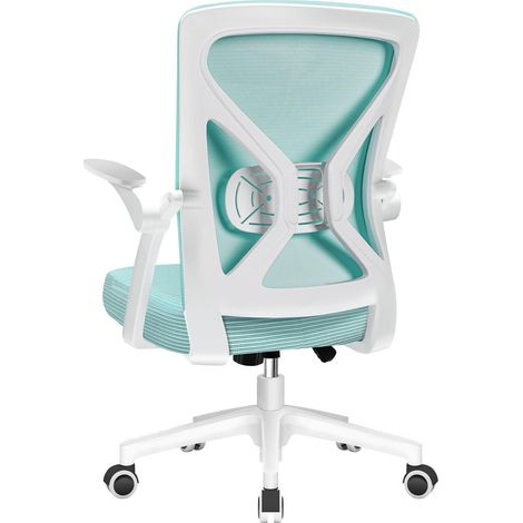 Bürostuhl Ergonomisch mit Wippfunktion Lendenstütze - Blaugrün (1/5)
