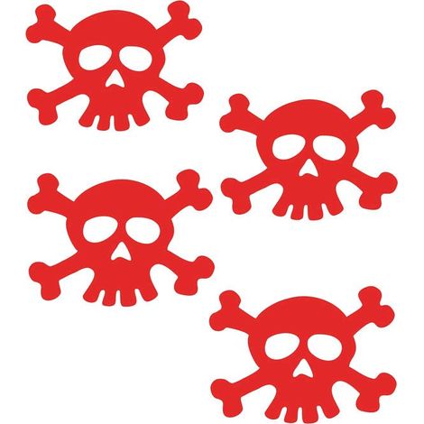 Adesivo Rifrangente Teschio (Rosso) (1/5)