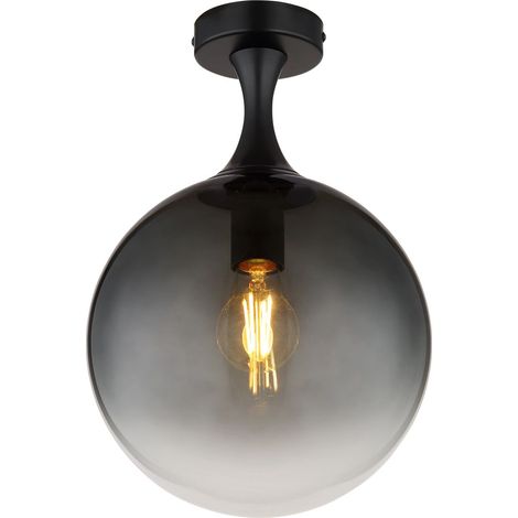 Globo - plafoniera - DALTON - nero - vetro - Ø 25cm - E27 -