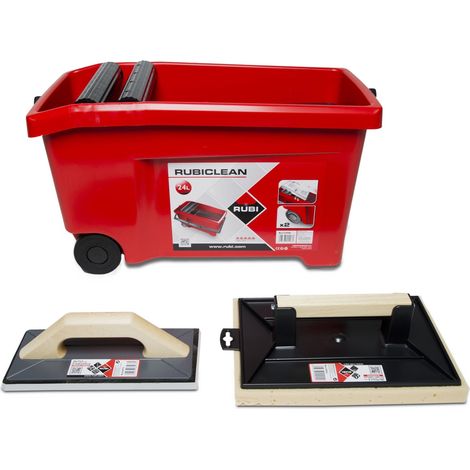 Bac RUBICLEAN SUPERPRO 24L – Polypropylène léger – 2 rouleaux de drainage – Grille de vidange amovible – Pour chantiers humides